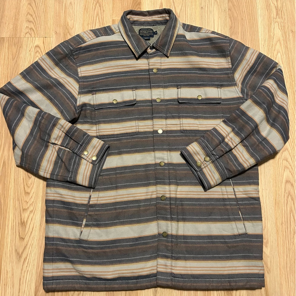 Pendleton Men’s Size XL Fleece Lined Striped Jacket Button Up